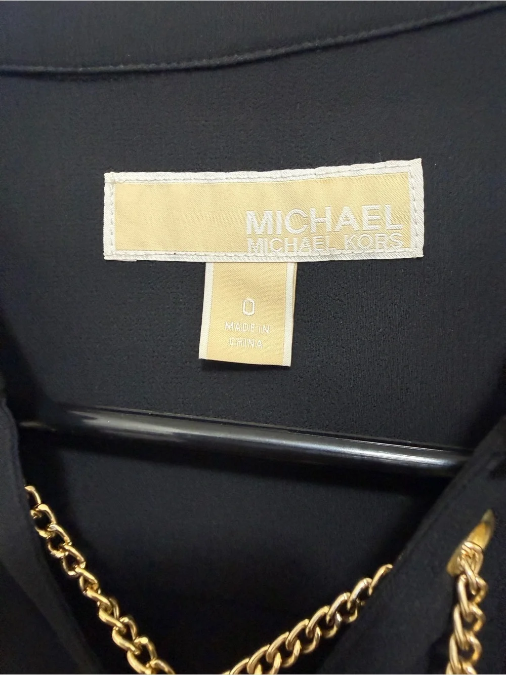 Polyester sleeveless maxi dress, Michael Kors, with gold chain lace- in new cond